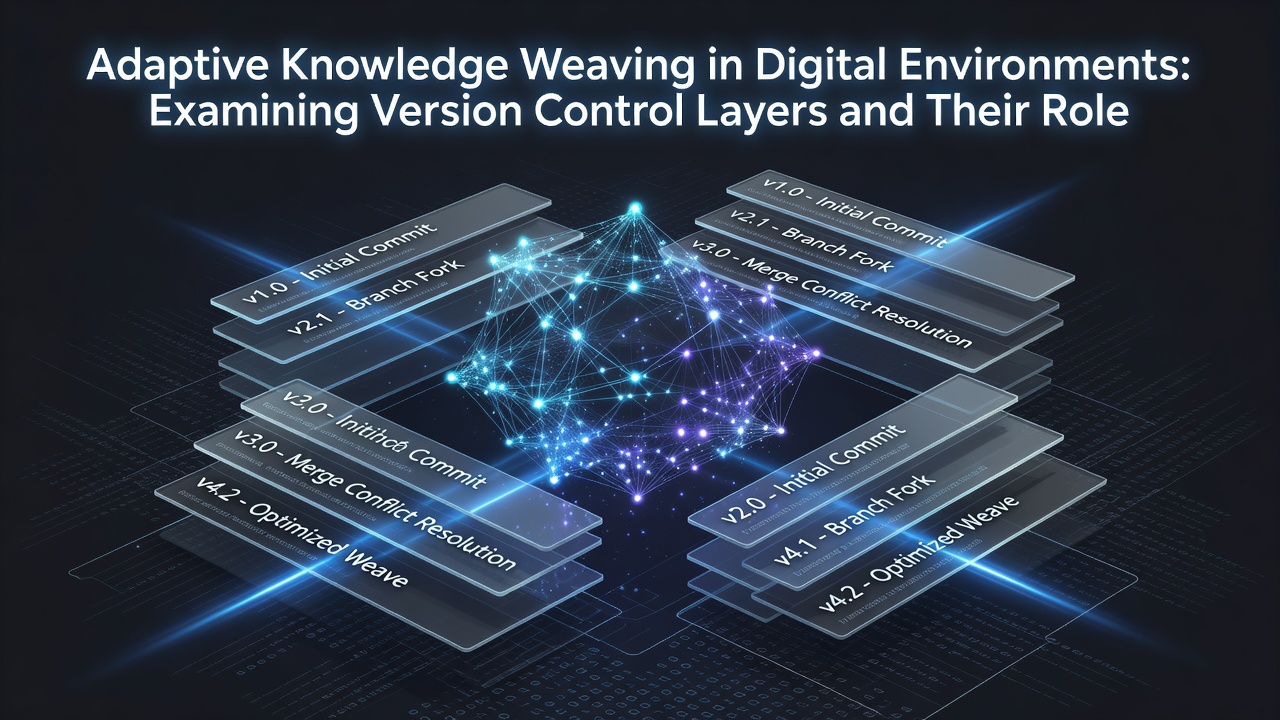 Network diagram illustrating version control branches converging into unified innovation pathways